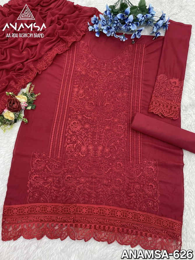 Anamsa 626 Cotton Embroidery Dress Material Orders In India